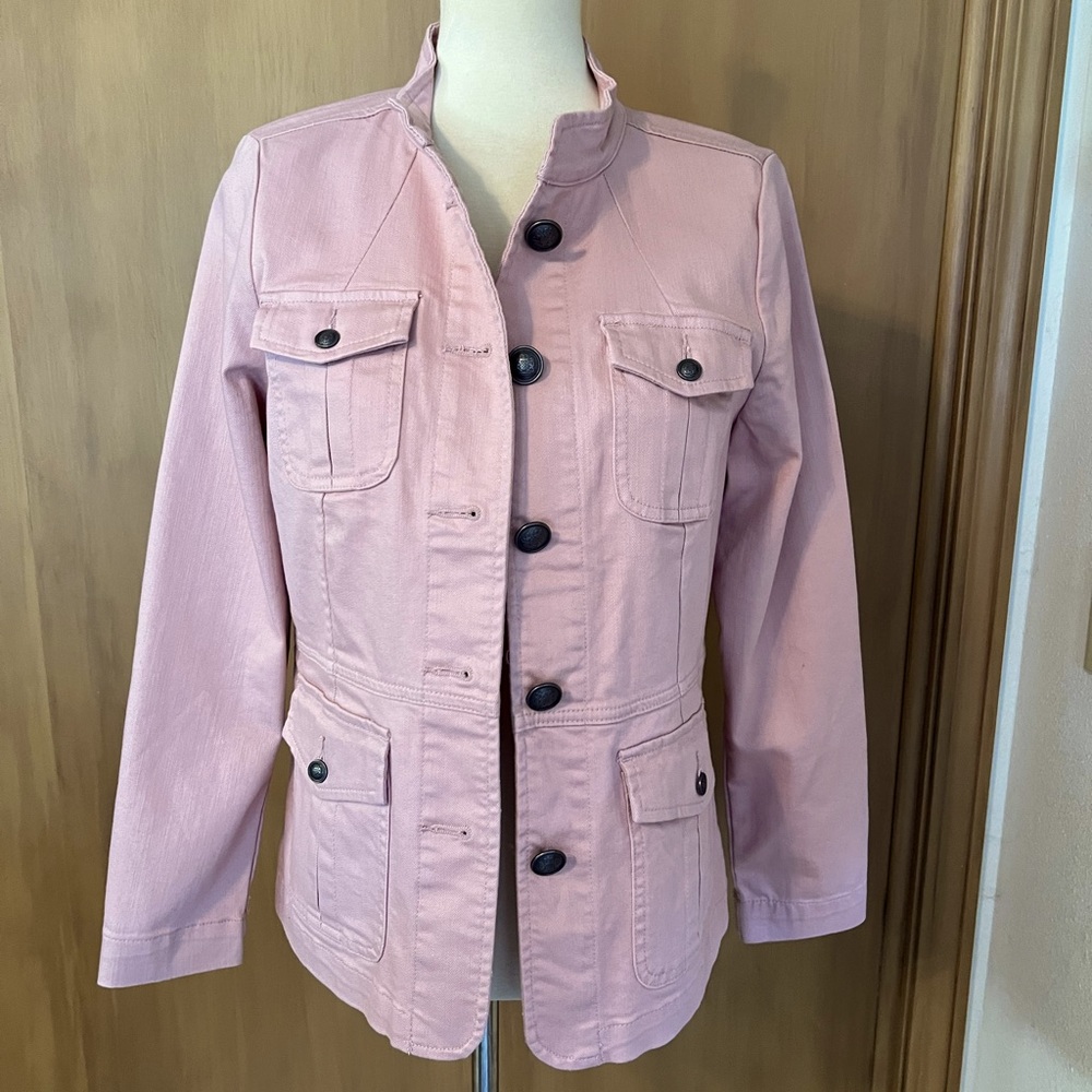 Talbots dusty pink small denim jacket, nwot